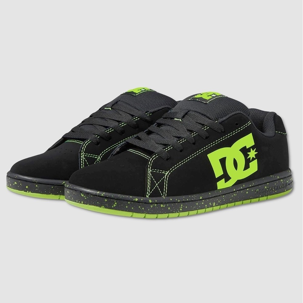 DC Gaveler Skate Shoes - NEW Mens Size 10 Black / Lime - #49394-CL1